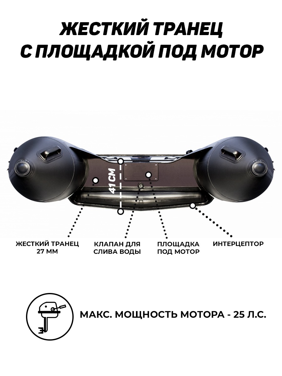 Ривьера 3800 НДНД Киль (Лодка ПВХ под мотор)