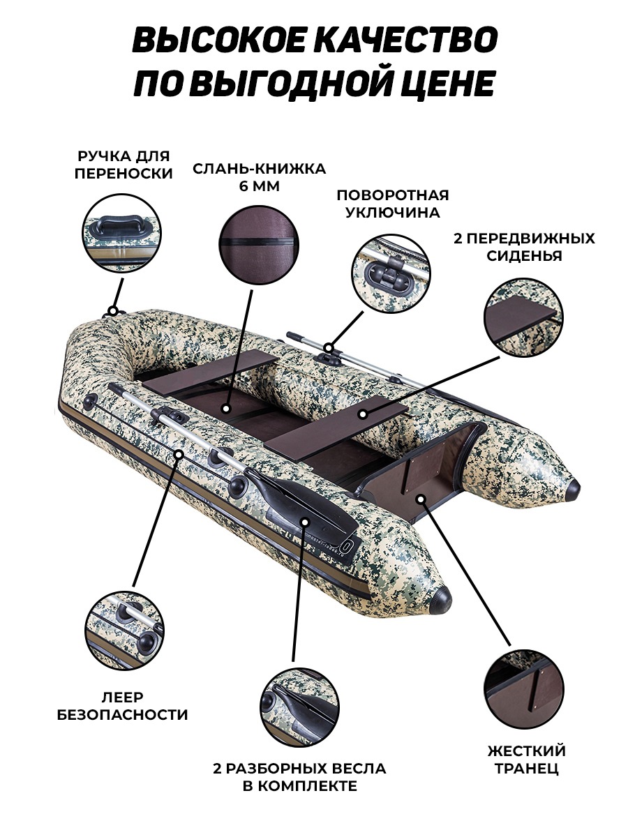 Аква-2800 СК слань+киль камуфляж (лодка пвх под мотор) - купить у  официального дилера в Кашире по цене 37 000 р. с доставкой: характеристики,  отзывы, видео
