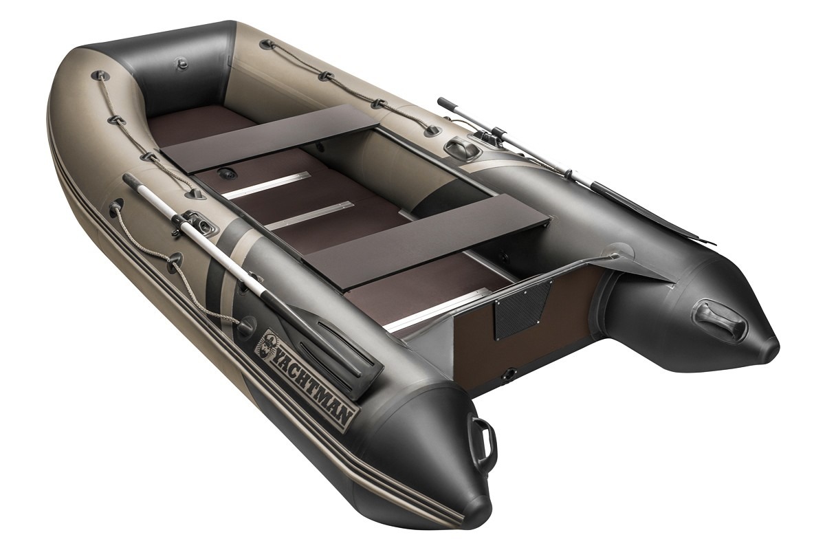 YACHTMAN-320 СК хаки-черный + BST 55 L (комплект лодка + электромотор) - вид 2 миниатюра
