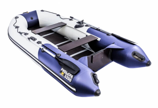 Ривьера 3400 СК Компакт синяя слань+киль (лодка ПВХ под мотор) - вид 1 миниатюра