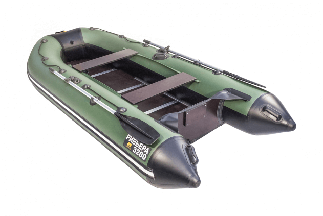 Ривьера 3200 СК зеленый/черный (лодка ПВХ под мотор) - вид 1 миниатюра