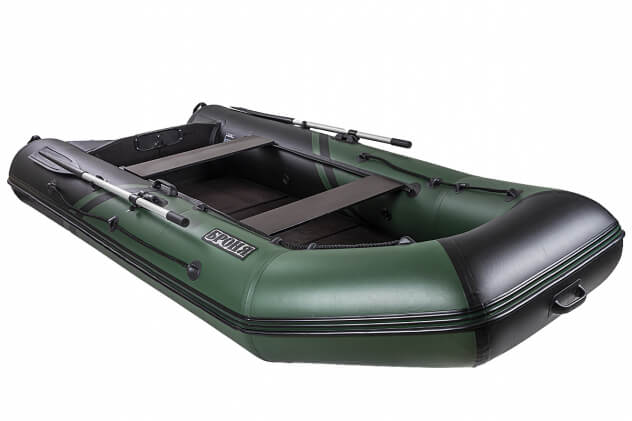 Броня-320 СК слань+киль зеленый-черный (Лодка ПВХ под мотор с усилением) - вид 4 миниатюра