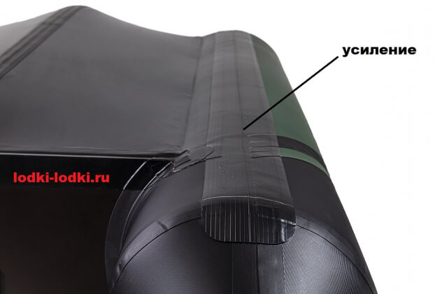 Броня-280 СК слань+киль зеленый-черный (лодка ПВХ под мотор с усилением) - вид 6 миниатюра