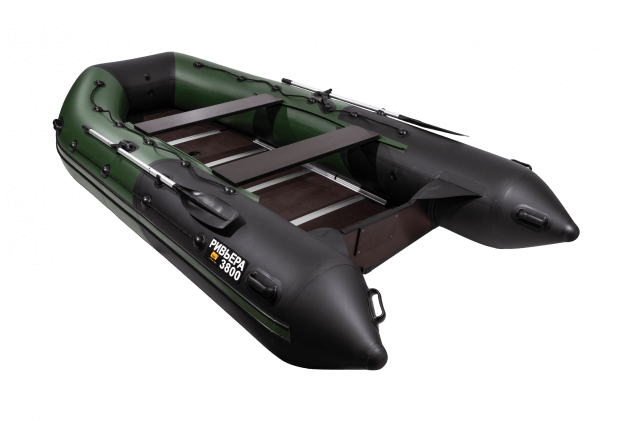 Ривьера 3800 СК слань+киль зеленый-черный (лодка ПВХ под мотор)
