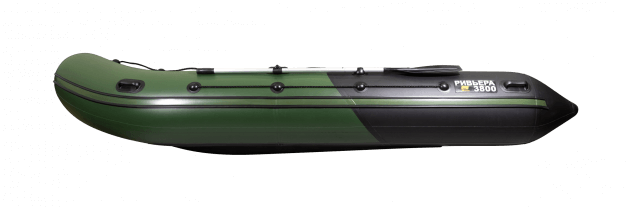 Ривьера 3800 СК слань+киль зеленый-черный (лодка ПВХ под мотор) - вид 5 миниатюра