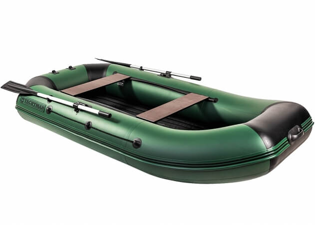 YACHTMAN-280 НДНД (Яхтман) зеленый-черный (лодка ПВХ с надувным дном НДНД с усилением) - вид 1 миниатюра