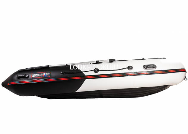 Хантер 380 ПРО белый-черный (лодка ПВХ под мотор НДНД) - вид 3 миниатюра
