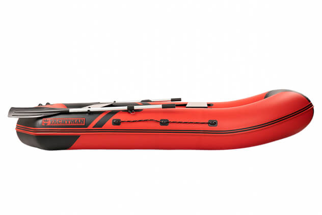 YACHTMAN-280 МНД НАДУВНОЕ ДНО (Яхтман) красный-черный (лодка ПВХ с усилением) - вид 7 миниатюра