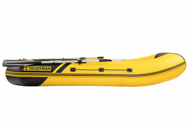 YACHTMAN-280 МНД НАДУВНОЕ ДНО (Яхтман) желтый-черный (лодка ПВХ с усилением) - вид 7 миниатюра