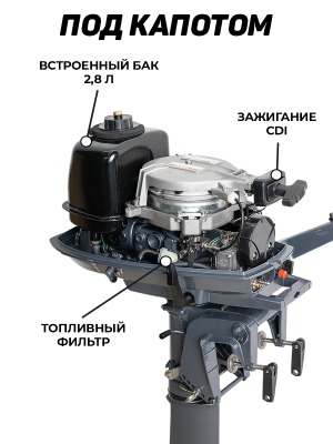 Ривьера 3600 СК Компакт серый/черный + KAMISU T 5 BMS (комплект лодка + мотор) - вид 50 миниатюра