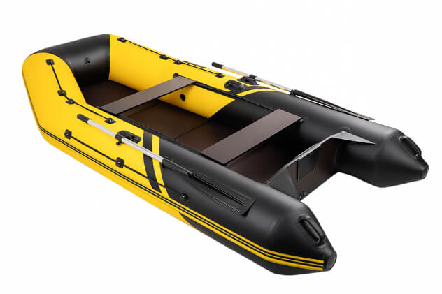 Броня-320 СК слань+киль желтый-черный (Лодка ПВХ под мотор с усилением) - вид 1 миниатюра