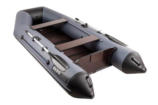 Аква-3200 СКК графит-черный слань-книжка киль (лодка ПВХ под мотор)
