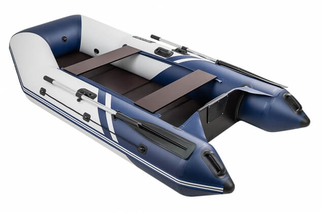 Броня-280 СК слань+киль белый-синий (лодка ПВХ под мотор с усилением) - вид 1 миниатюра