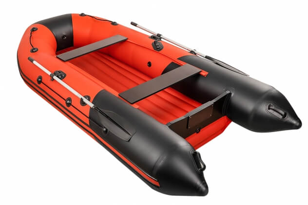 Таймень NX 3400 НДНД PRO красный-черный + BST 55 L (комплект лодка + электромотор) - вид 3 миниатюра