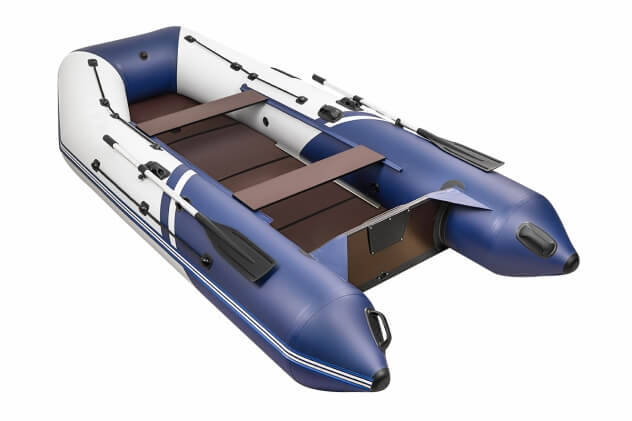 Броня-340 СК белый-синий + BST 55 L (комплект лодка + электромотор) - вид 6 миниатюра
