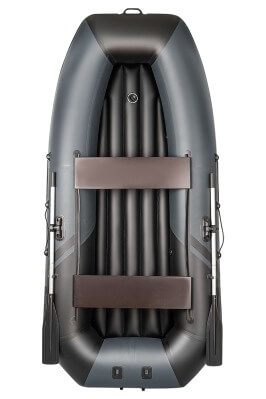 YACHTMAN-300 МНД НАДУВНОЕ ДНО (Яхтман) серый-черный (лодка ПВХ с усилением) - вид 12 миниатюра