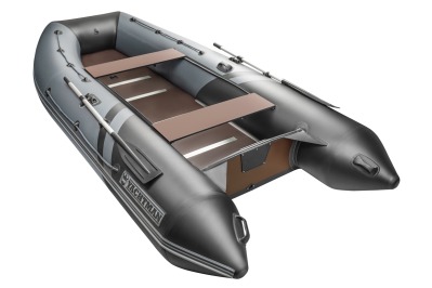 YACHTMAN-360 СК (Яхтман) серый-черный (лодка ПВХ под мотор с усилением) - вид 1 миниатюра