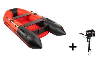 Таймень NX 2800 НДНД красный-черный + PARSUN T 2.6 BMS (комплект лодка + мотор) - вид 1 миниатюра