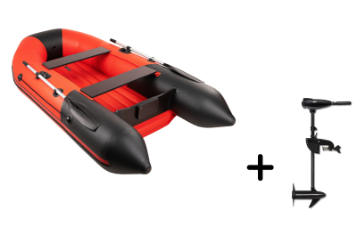 Таймень NX 2800 НДНД красный-черный + BST 36 L (комплект лодка + электромотор) - вид 1 миниатюра