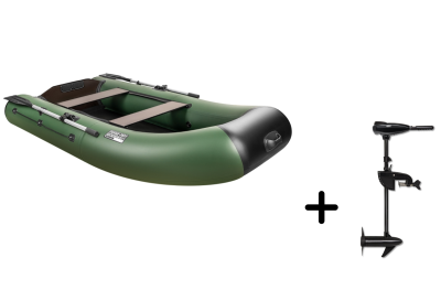 Поход-280T зеленый + BST 36 L (комплект лодка + электромотор) - вид 1 миниатюра