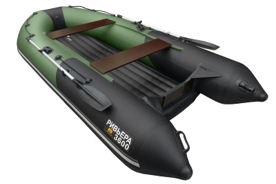 Ривьера-3600 НДНД Компакт зеленый-черный (лодка ПВХ под мотор)  - вид 1 миниатюра